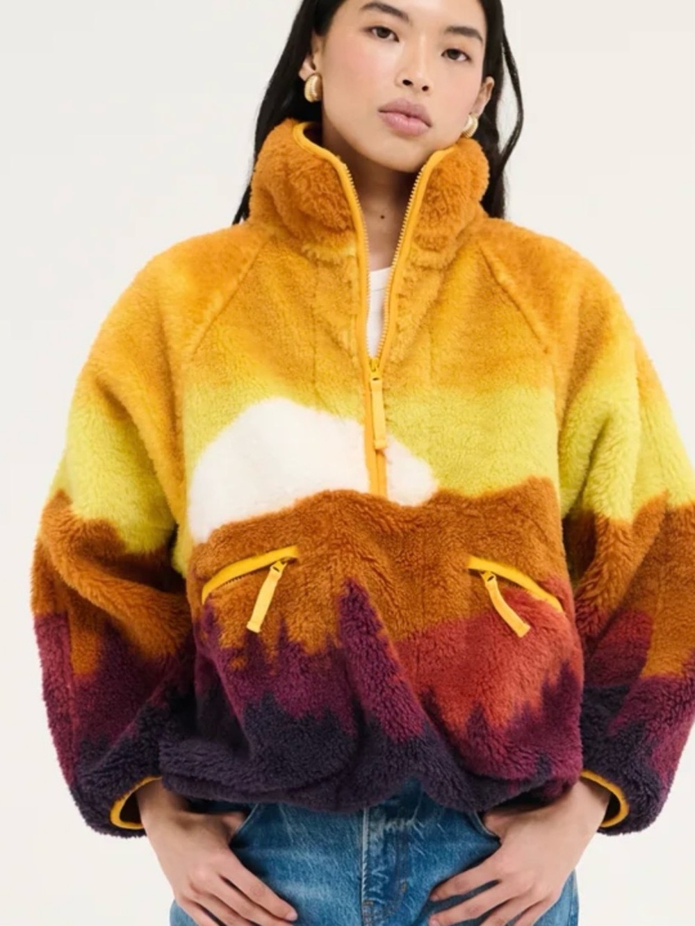 Rumored Sun Valley Sherpa Sunset Fleece Jacket XS/S